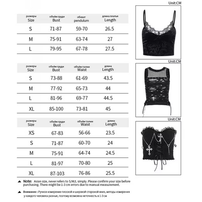Dark Halloween Style Lace Tank Top Punk Navel Print Sexy Backless Streetwear Y2K Camisole