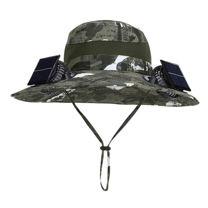 Breiter Outdoor-Sonnenhut mit Sonnenfächer